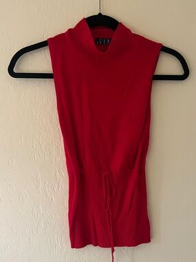 GAP Red Sleeveless Turtleneck Knit Tank